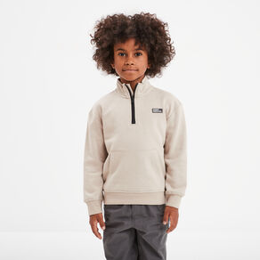 Sweat col camionneur zippé 1 poche gris foncé garçon