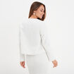 Veste col rond boutonnée Mosquitos blanc femme