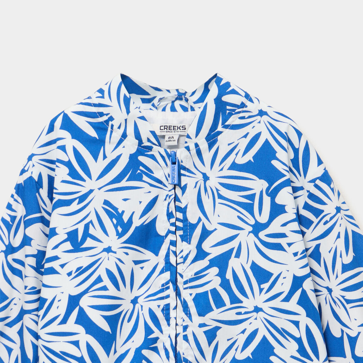Veste droite zipp&eacute; col teddy coton ecru fille