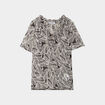Blouse manches papillons fils métallisés noir femme