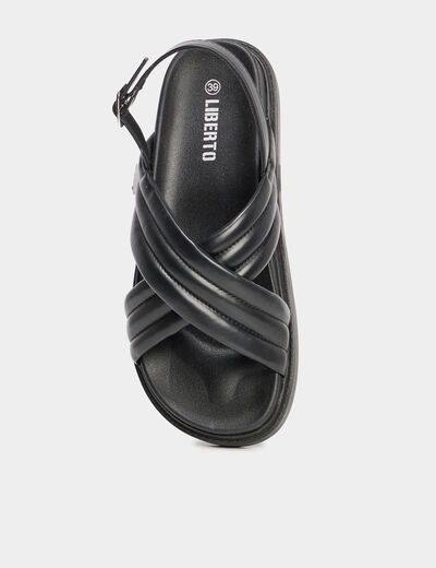 Sandales plates noir femme