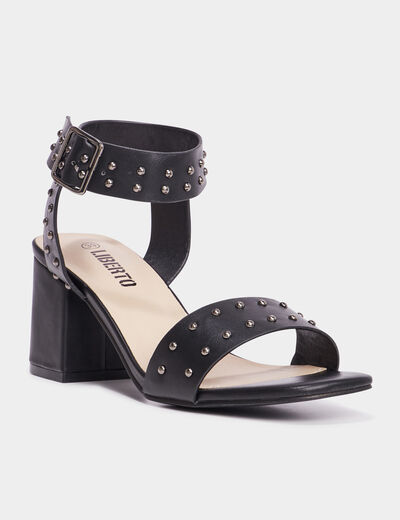Sandales avec clous et talons Liberto noir femme