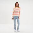 Pull col rond manches longues ecru femme