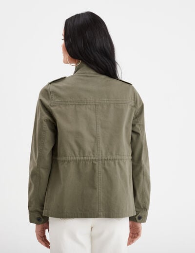 Veste poches à rabat boutonnée Creeks vert kaki femme