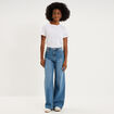 Jeans extra wide leg taille haute denim stone femme