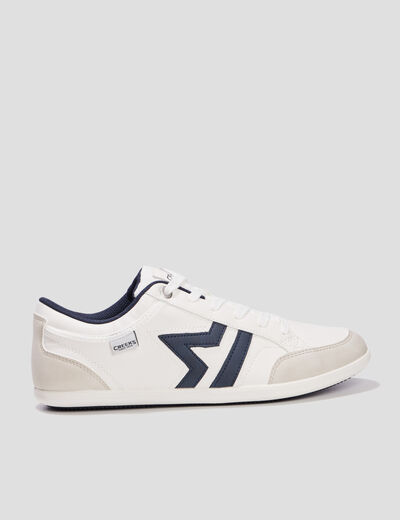 Tennis basses à lacets blanc homme