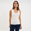 D&eacute;bardeur coton bords dentelle blanc femme