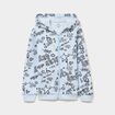 Sweat zipp&eacute; &agrave; capuche bleu ciel fille