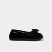 Chaussons ballerines effet velours ecru femme