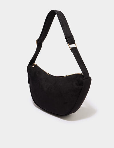 Sac banane effet su&eacute;dine noir femme