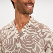 Chemise l&eacute;g&egrave;re textur&eacute;e manches courtes beige homme