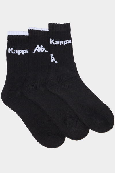 Lot 3 paires chaussettes sport Kappa noir gar&ccedil;on