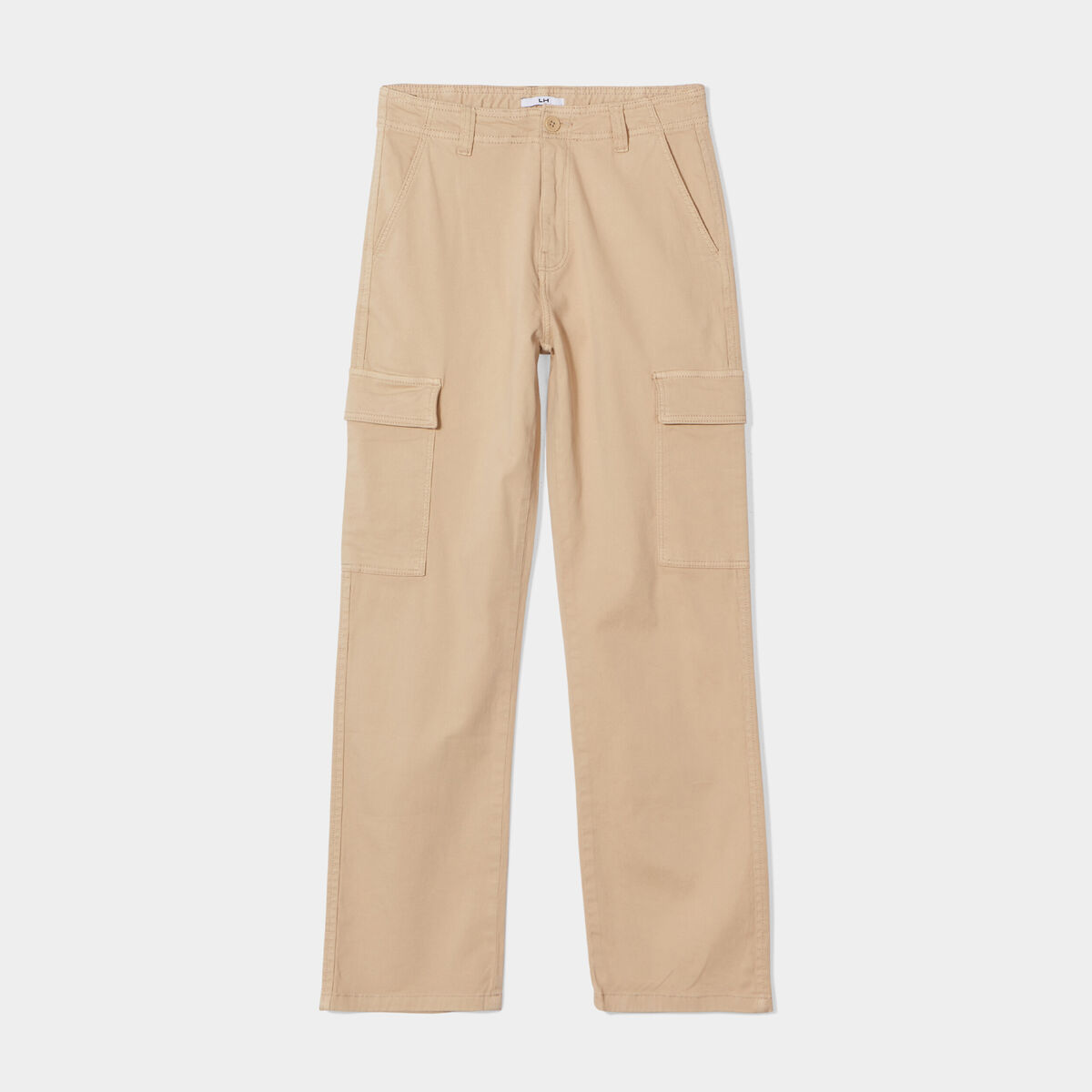 Pantalon cargo droit sable femme