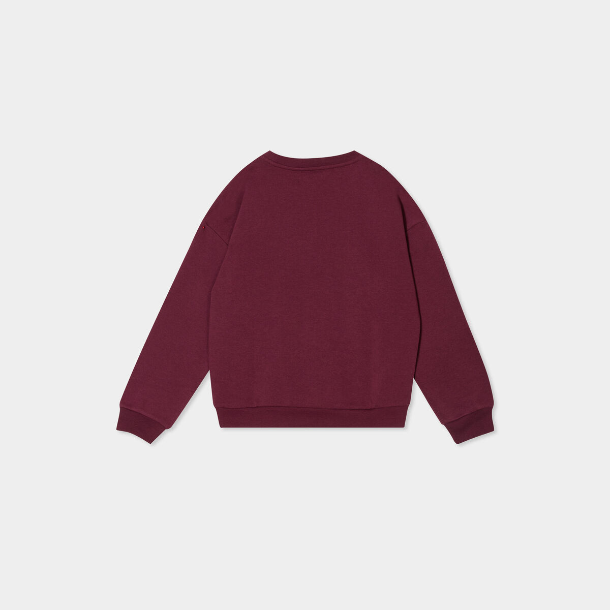 Sweat col rond manches longues bordeaux fille