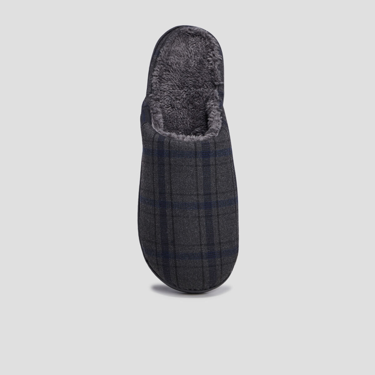 Chaussons mules Isotoner gris homme