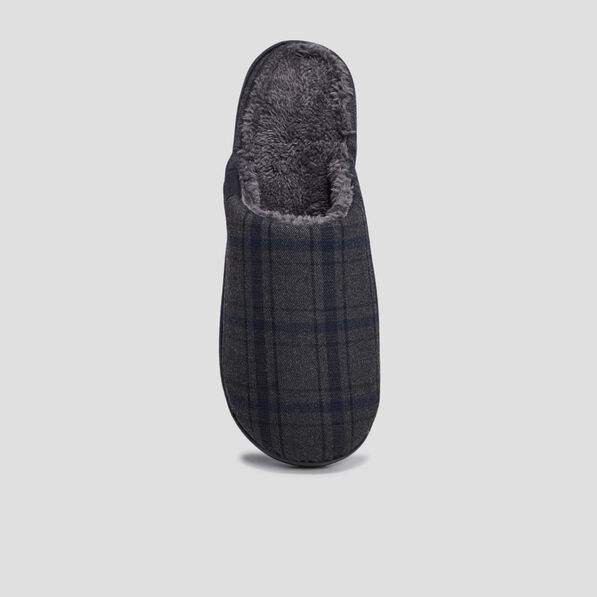 Chaussons mules Isotoner gris homme