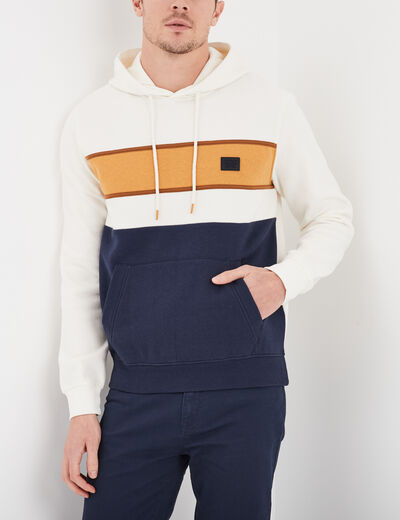 Sweat à capuche hoodie colorbloc Creeks bleu marine homme