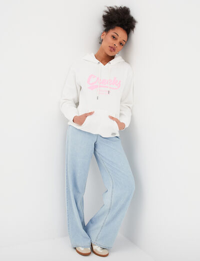 Sweat à capuche hoodie Creeks ecru femme