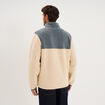 Sweat polaire col camionneur boutons ecru homme