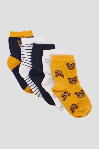 Lot 5 paires chaussettes bleu marine b&eacute;b&eacute; gar&ccedil;on