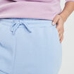 Pantalon jogging droit molleton bleu pastel femme