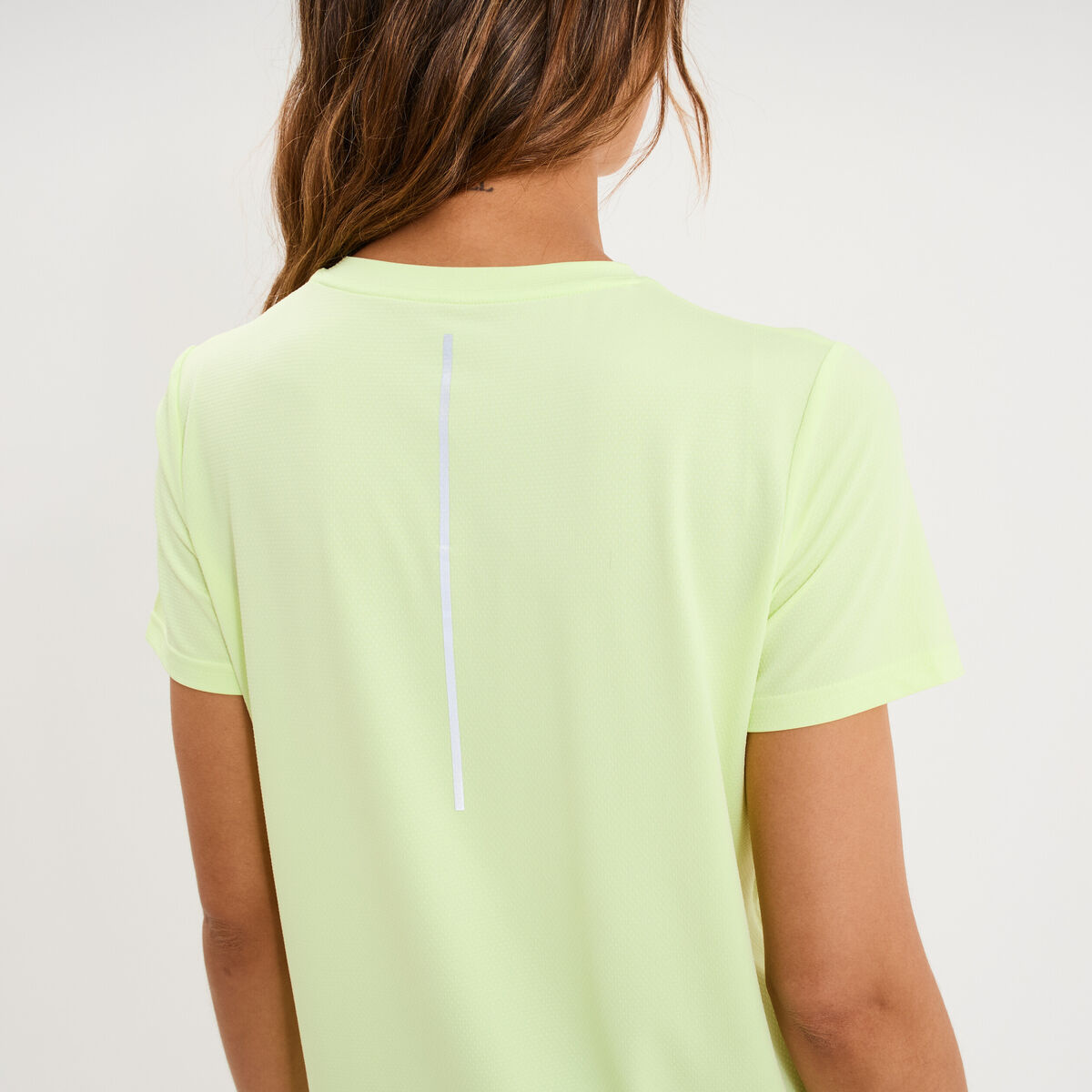 T-shirt de sport droit manches courtes jaune fluo femme
