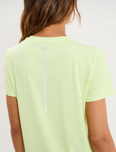 T-shirt de sport droit manches courtes jaune fluo femme