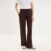 Pantalon de jogging molletonn&eacute; large marron fonc&eacute; femme