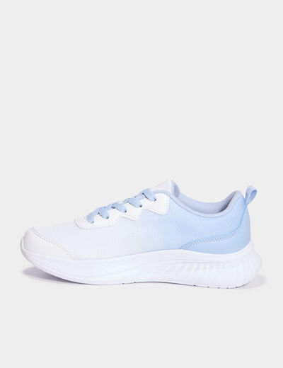 Baskets running &agrave; lacets blanc fille