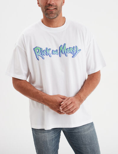 T-shirt manches courtes Rick et Morty blanc homme