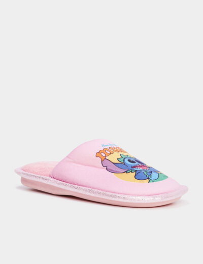 Chaussons mules Stitch rose fille
