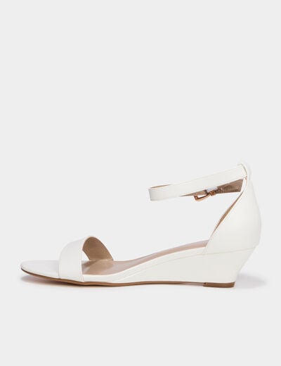 Sandales &agrave; talons blanc femme
