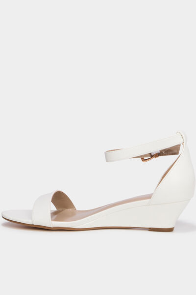 Sandales &agrave; talons blanc femme