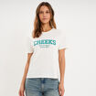 T-shirt col rond manches courtes blanc femme