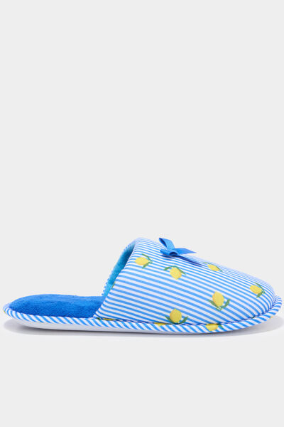 Chaussons mules doubl&eacute;s multicolore femme