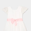Robe longue tulle brod&eacute;e avec ceinture ivoire fille