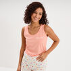 D&eacute;bardeur droit coton rose corail femme