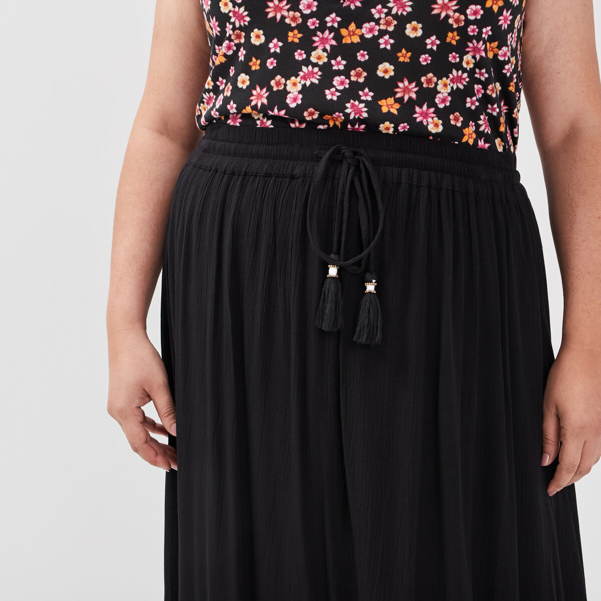 Jupe longue noir femme grande taille