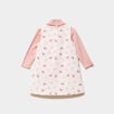 Ensemble 2 pi&egrave;ces t-shirt et robe creme b&eacute;b&eacute; fille