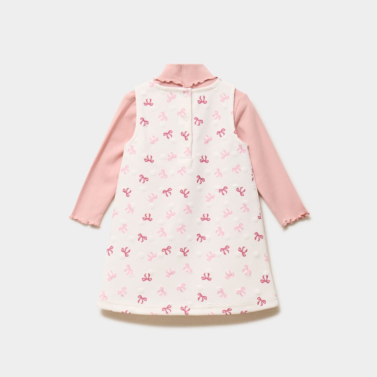 Ensemble 2 pi&egrave;ces t-shirt et robe creme b&eacute;b&eacute; fille