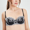 Soutien-gorge balconnet paddé noir femme