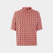 T-shirt avec col montant orange corail femme