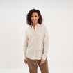 Chemise oversize lin m&eacute;lang&eacute; beige femme