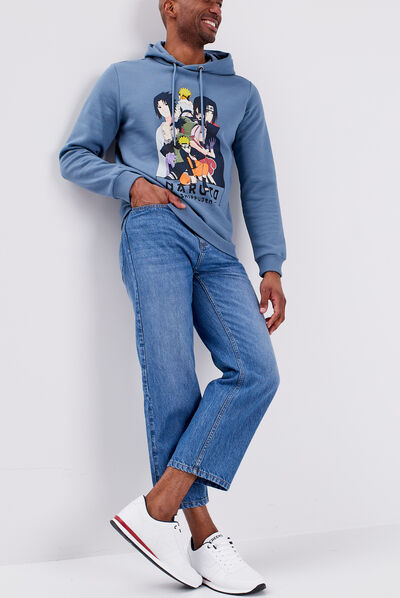 Sweat à capuche hoodie Naruto bleu homme