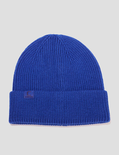 Bonnet tricoté avec bord à revers Creeks bleu roi mixte
