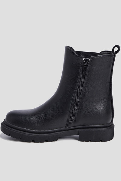 Bottines chelsea crantées noir fille