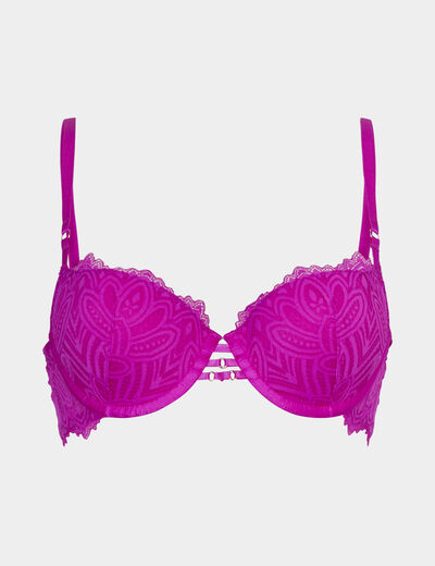 Soutien-gorge corbeille paddé dentelle violet femme