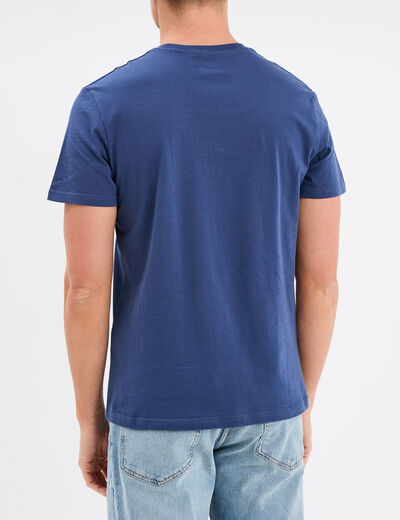 T-shirt en coton manches courtes bleu foncé homme