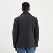 Veste droite courte zippée col montant gris foncé homme