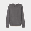 Pull col rond manches longues gris homme